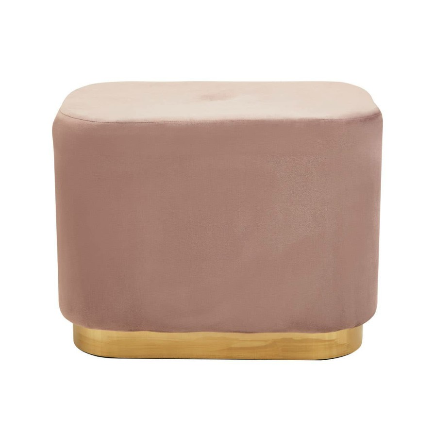 FURNITURE Fifty Five South Stools | Hartford Dusky Pink Stool With Matte Gold Base