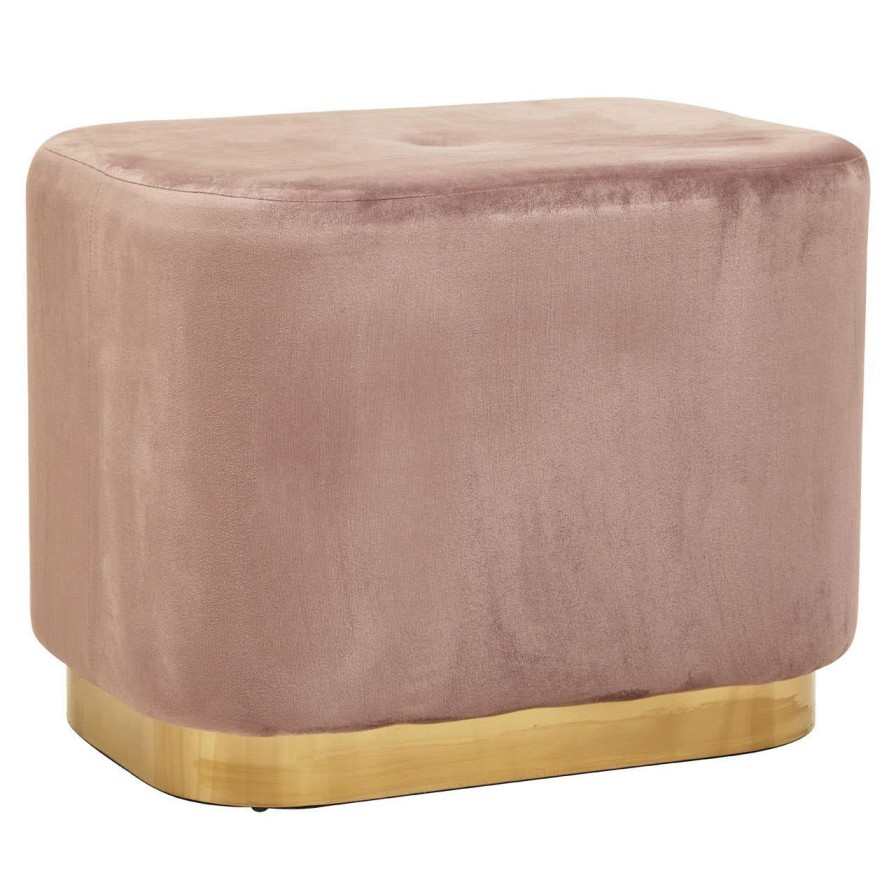 FURNITURE Fifty Five South Stools | Hartford Dusky Pink Stool With Matte Gold Base