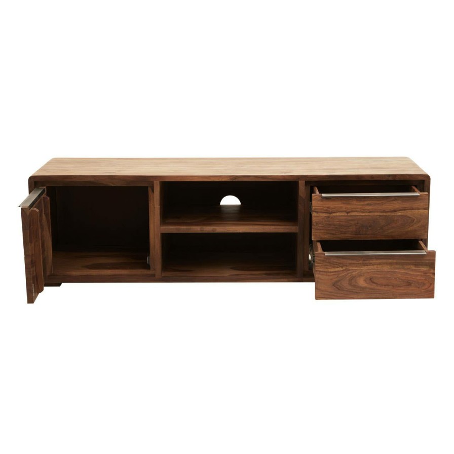 FURNITURE Fifty Five South Media and TV Units | Surati One Door Sheesham And Acacia Wood Media Unit