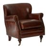 FURNITURE Fifty Five South Seating | Victor Mocha Brown Leather Classic Armchair