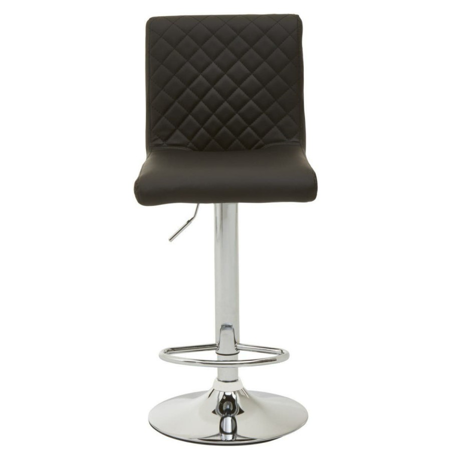 FURNITURE Premier Bar Seating | Baina Black And Chrome Bar Stool With Round Base