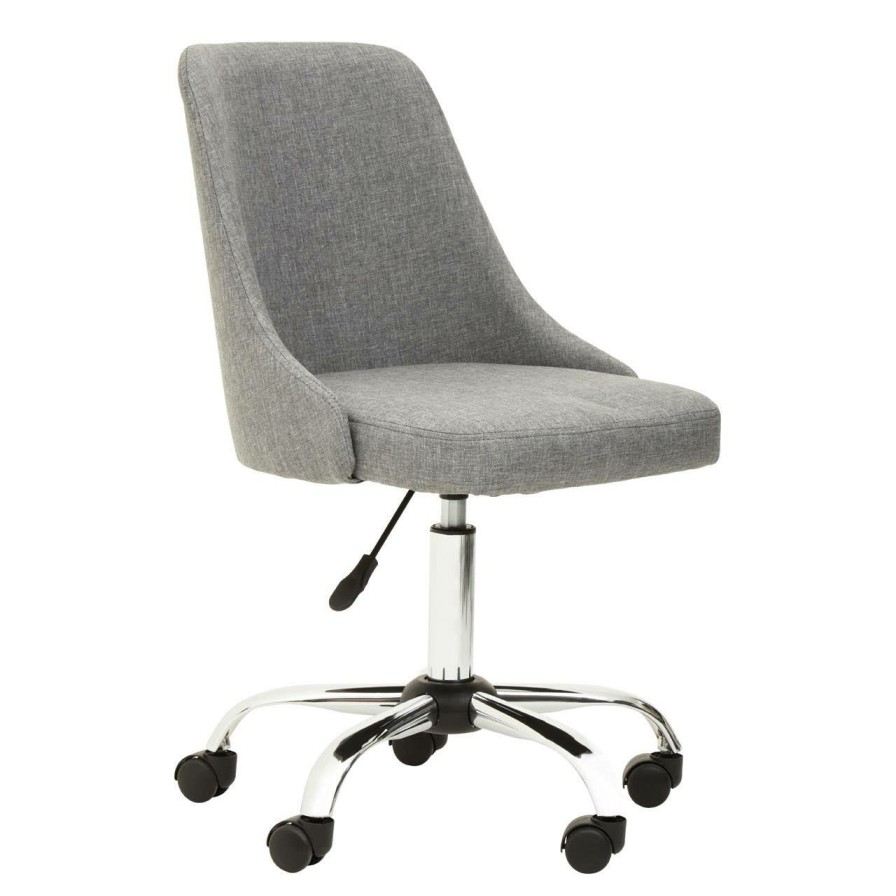 FURNITURE Premier Home Office Chairs | Brent Plain Grey And Chrome Home Office Chair