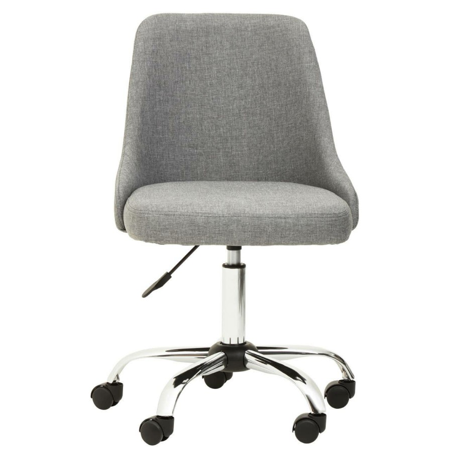 FURNITURE Premier Home Office Chairs | Brent Plain Grey And Chrome Home Office Chair