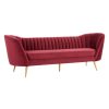 FURNITURE Fifty Five South Seating | Binky 3 Seat Wine Velvet Sofa