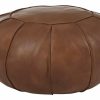 FURNITURE Fifty Five South Pouffes | Buffalo Brown Leather Pouffe