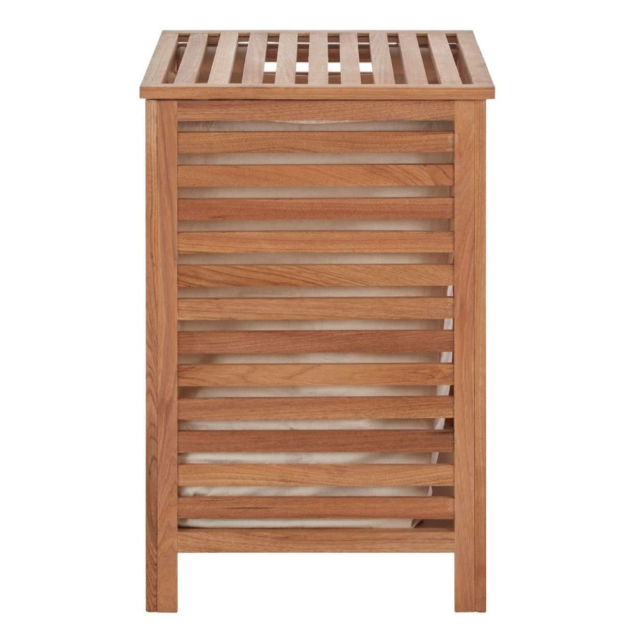 Bathe and Utility Premier Housekeeping | Walnut Wood Laundry Hamper