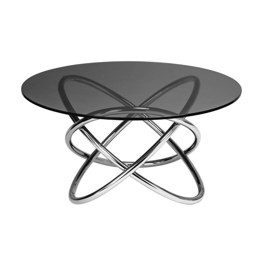 FURNITURE Premier Side Tables | Smoked Glass Top End Table