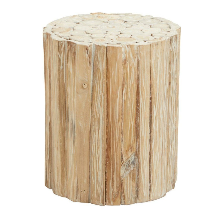 FURNITURE Fifty Five South Bedside Tables | Malang Round Teak Branch Stool