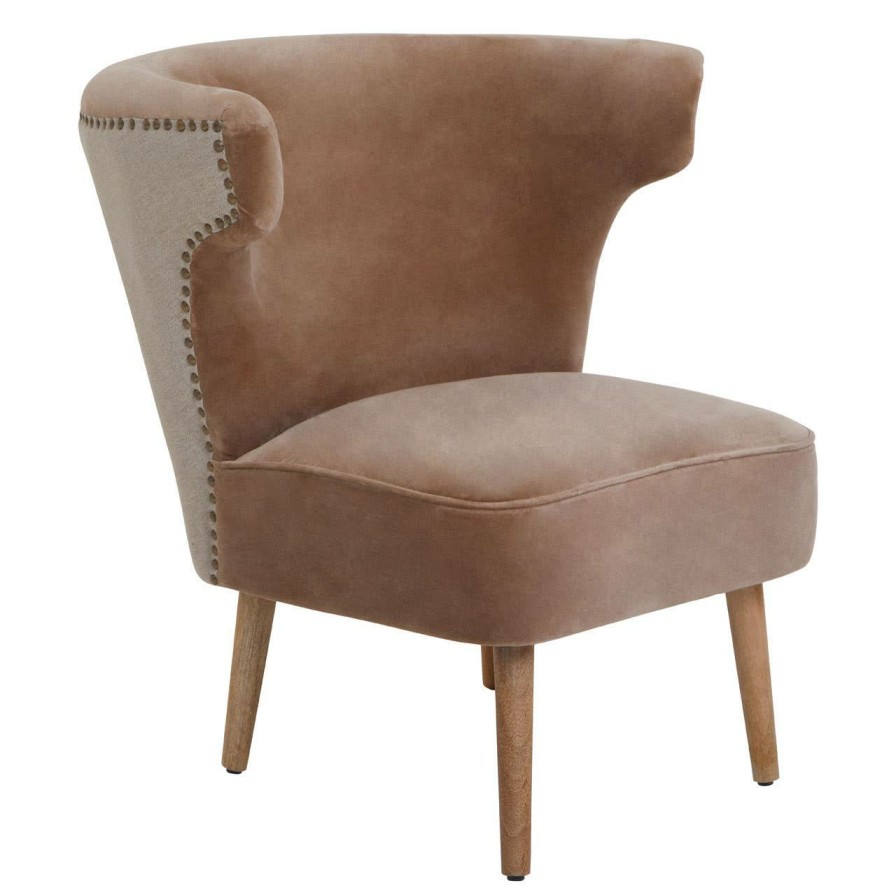 FURNITURE Fifty Five South Statement Chairs | Cefena Brown Linen Chair