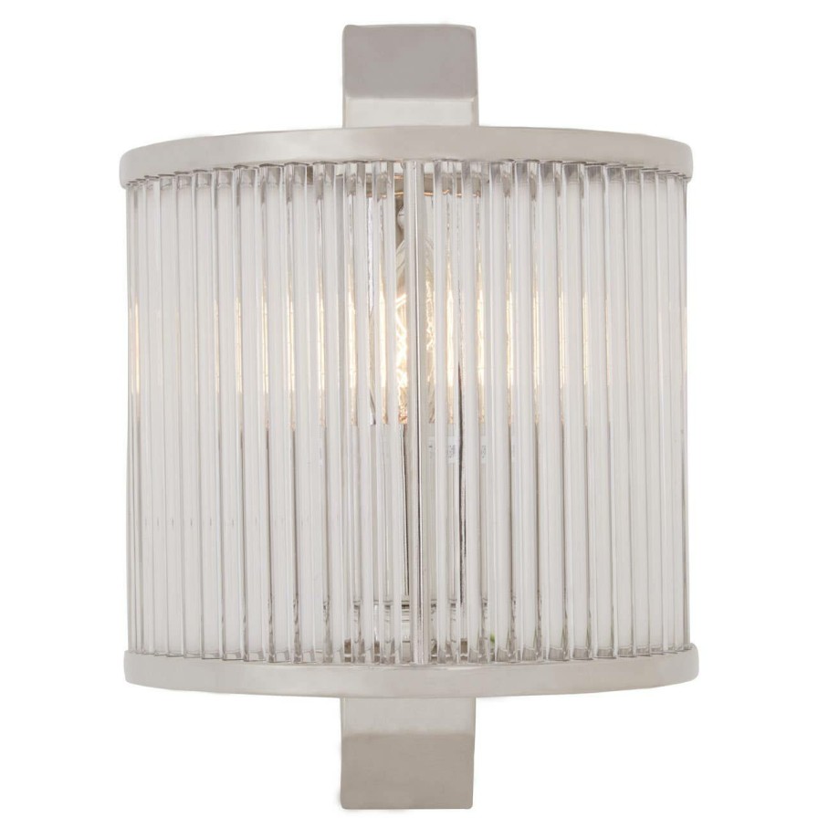 Accessories Fifty Five South Wall Lights | Salasco Glass Wall Light With Nickel Finish