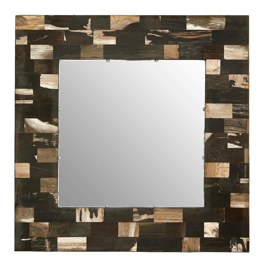 Bathe and Utility Fifty Five South Mirrors | Relic Square Petrified Wood Wall Mirror