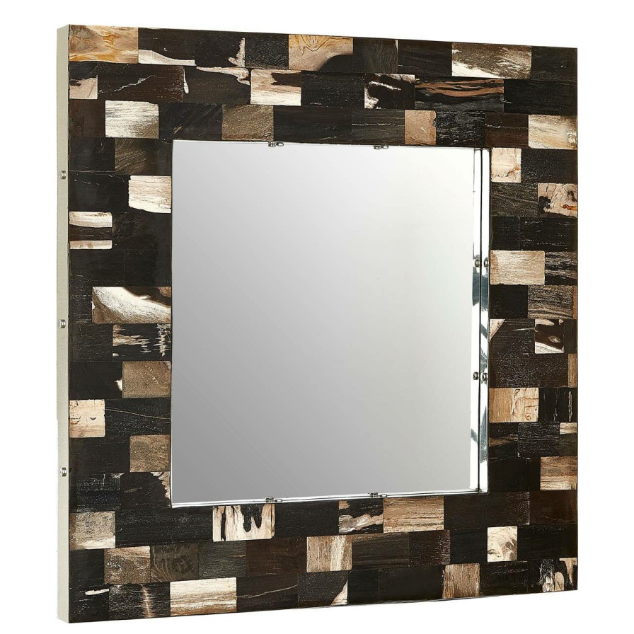 Bathe and Utility Fifty Five South Mirrors | Relic Square Petrified Wood Wall Mirror