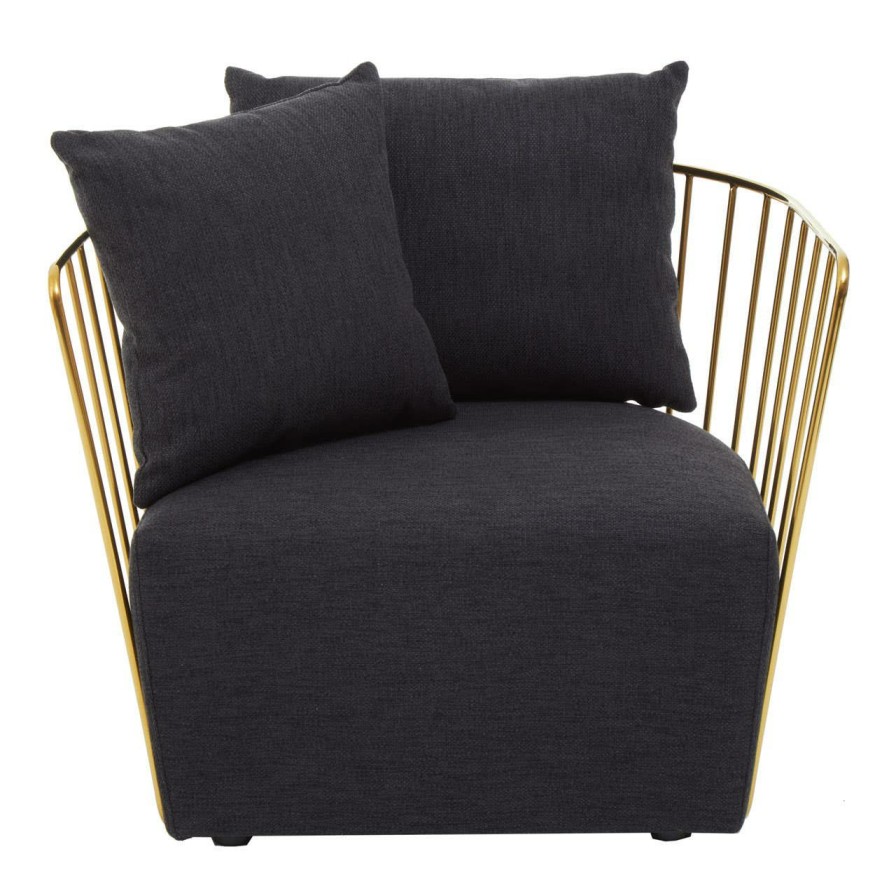 FURNITURE Fifty Five South Seating | Azalea Black Fabric Chair