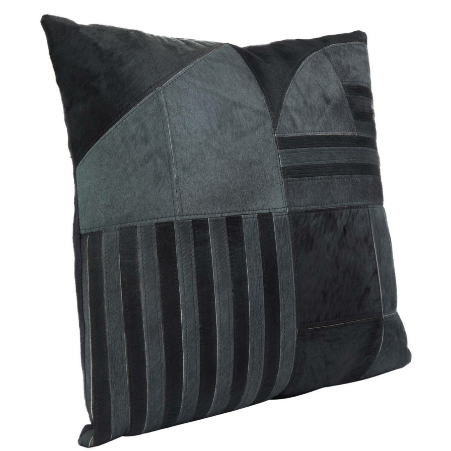 Accessories Bosie Cushions | Safira Black And Grey Suede Cushion