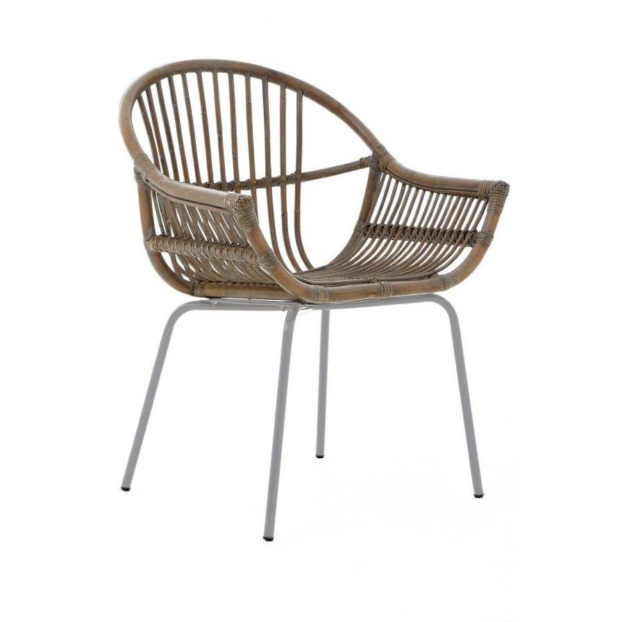 FURNITURE Premier Conservatory | Lagom Grey Wash Natural Rattan Chair