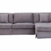 FURNITURE Fifty Five South Sofas | Ralph Three Seat Grey Velvet Chaise Sofa