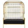 FURNITURE Fifty Five South Seating | Eliza Two Seat Dome Cage Gold Finish Sofa