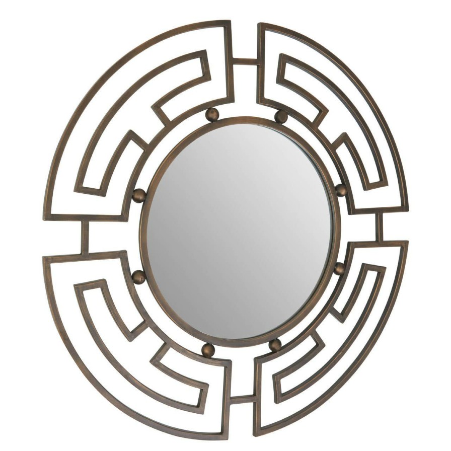 Bathe and Utility Fifty Five South Mirrors | Jalal Bronze Metal Frame Round Wall Mirror