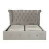 FURNITURE Premier Beds | Edison Kingsize Grey Brush Velvet Ottoman Bed