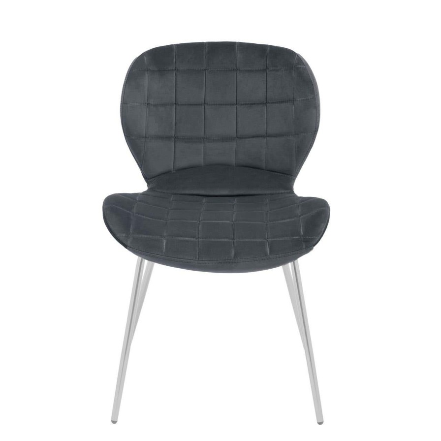 FURNITURE Premier Seating | Warton Grey Velvet Dining Chair