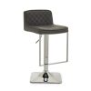 FURNITURE Premier Bar Seating | Baina Dark Grey And Chrome Square Base Bar Stool