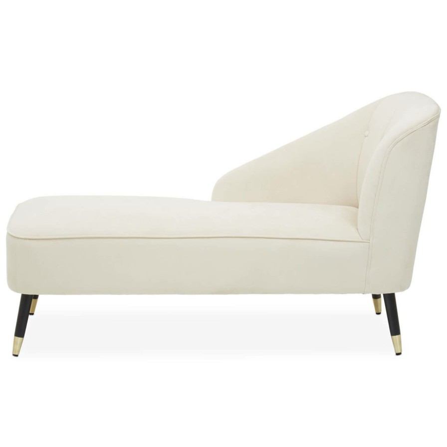 FURNITURE Fifty Five South Seating | Yvette Mink Velvet Chaise Lounge