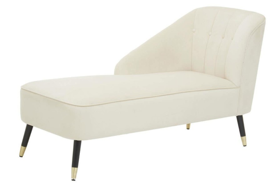 FURNITURE Fifty Five South Seating | Yvette Mink Velvet Chaise Lounge