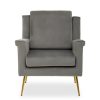 FURNITURE Fifty Five South Seating | Salma Grey Velvet Armchair