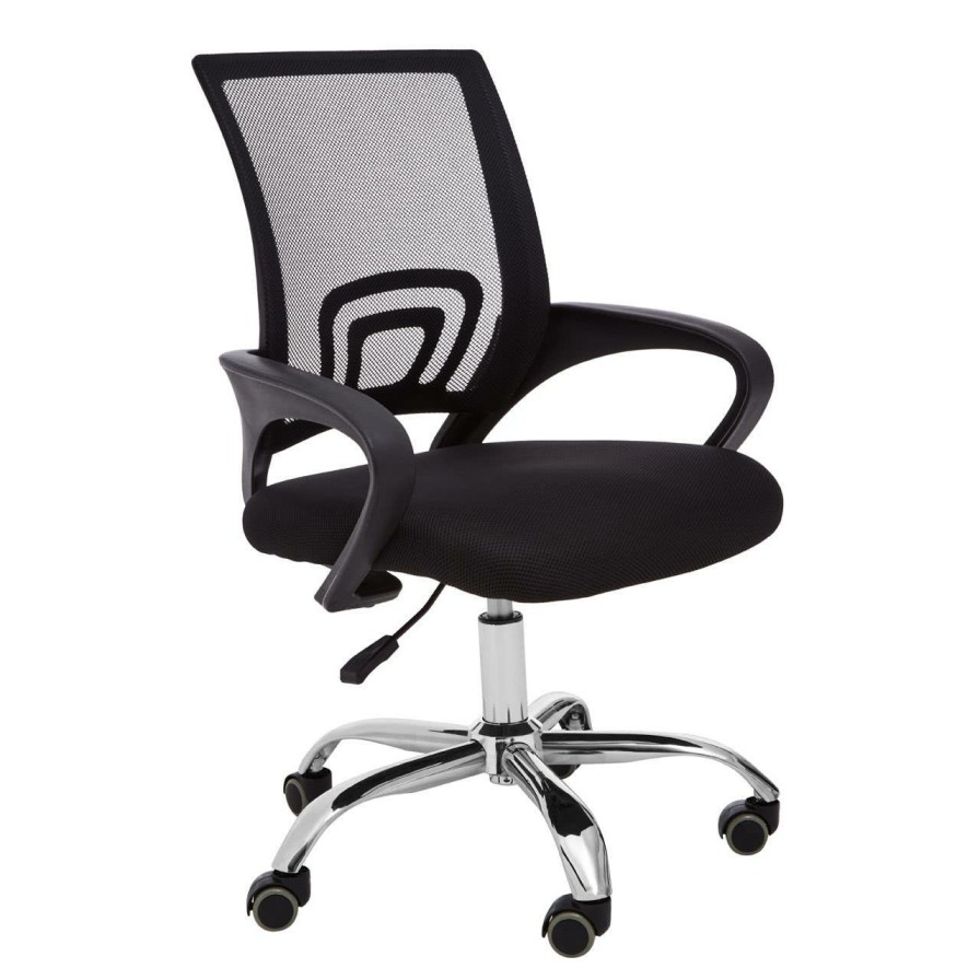 FURNITURE Premier Seating | Black Home Office Chair With Black Armrest