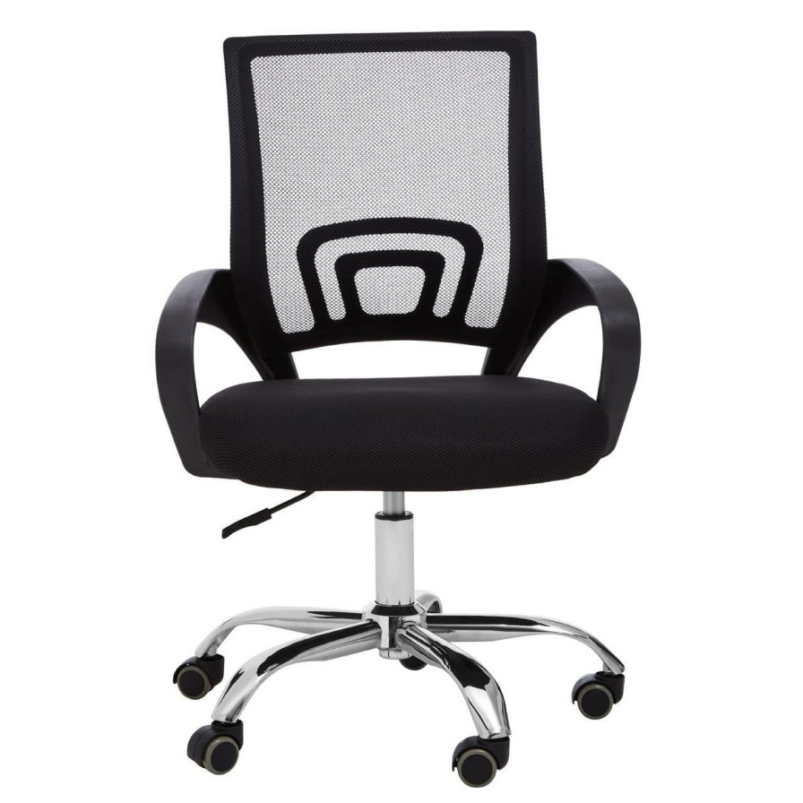 FURNITURE Premier Seating | Black Home Office Chair With Black Armrest