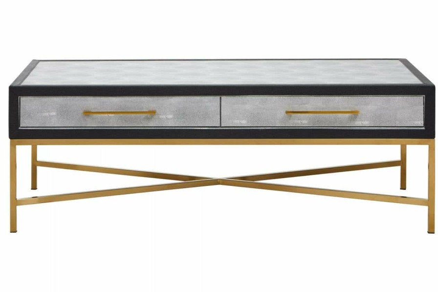 FURNITURE Fifty Five South Coffee Tables | Cadiz Grey Shagreen Coffee Table