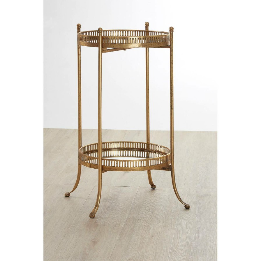 FURNITURE Premier Side Tables | Reza Gold Finish Mirrored Tray Table