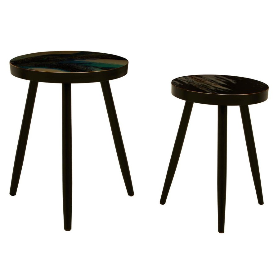 FURNITURE Fifty Five South Side Tables | Celina Set Of 2 Turquoise Side Tables