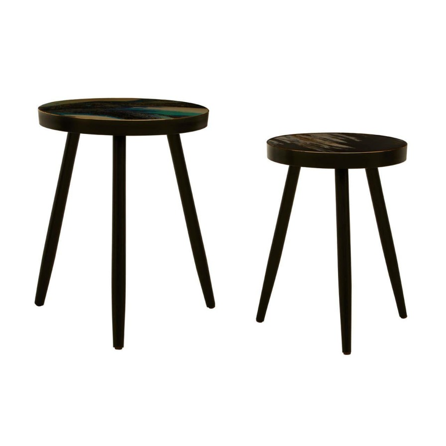 FURNITURE Fifty Five South Side Tables | Celina Set Of 2 Turquoise Side Tables