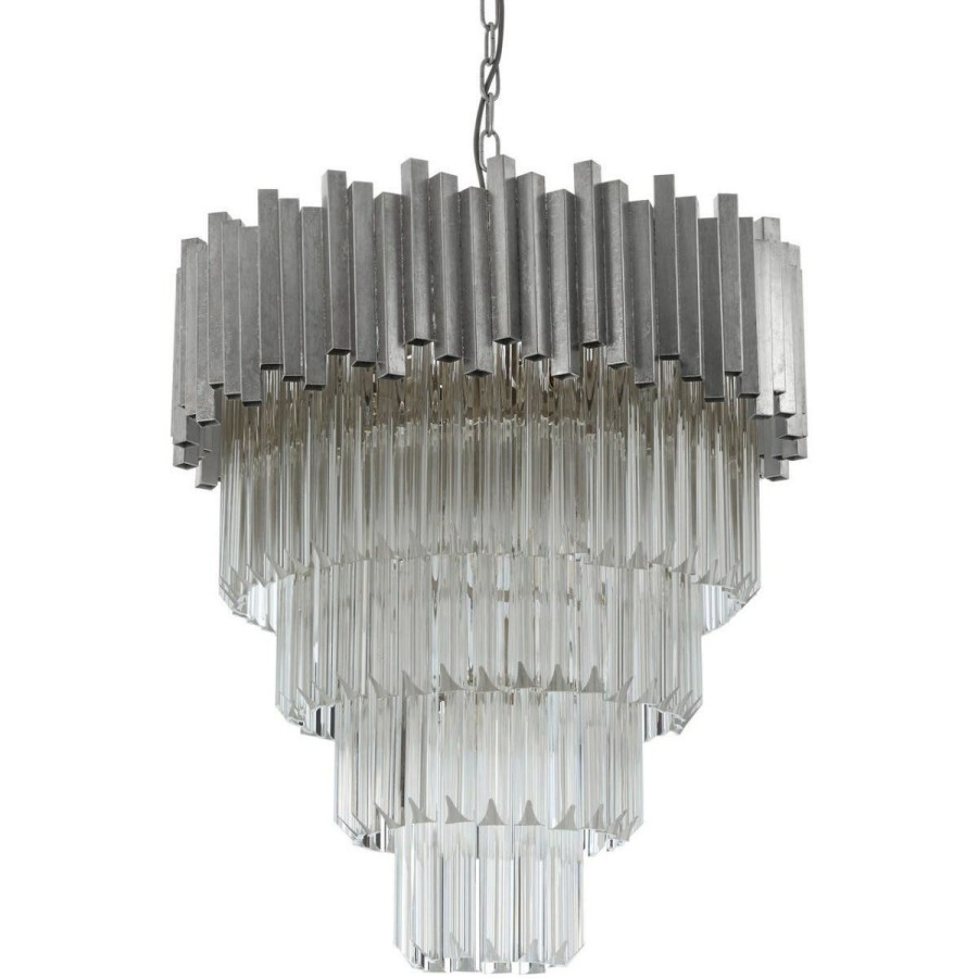 Accessories Fifty Five South Chandeliers | Lustra Large Silver Finish Chandelier