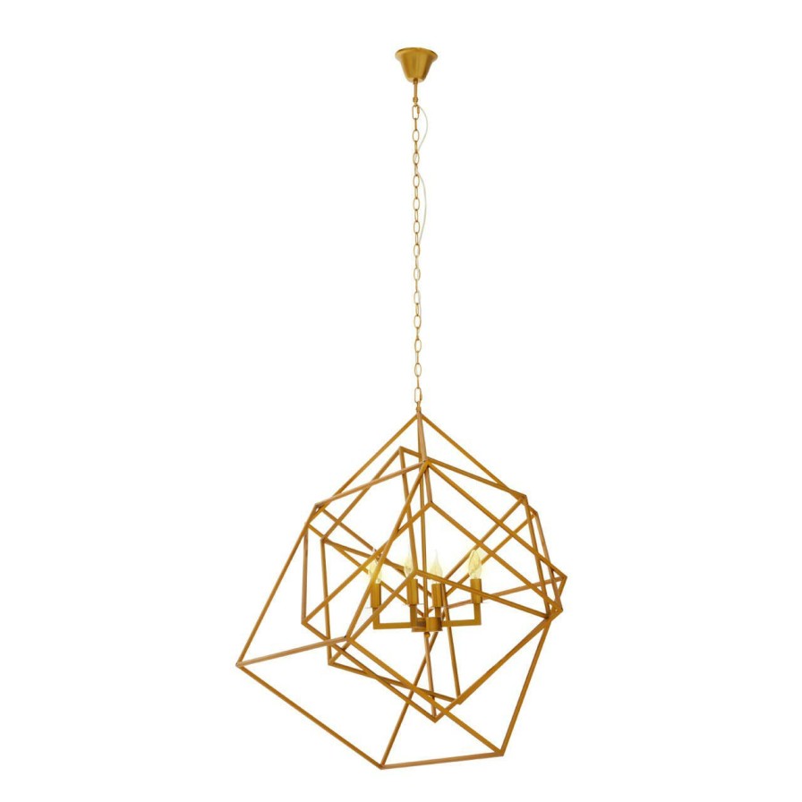 Accessories Fifty Five South Ceiling Lights | Kamara Brass Finish Four Bulb Pendant Light