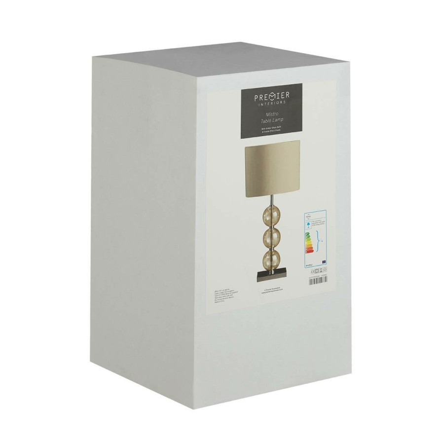 Accessories Premier Table Lamps | Mistro Cream Suede Effect Shade Table Lamp