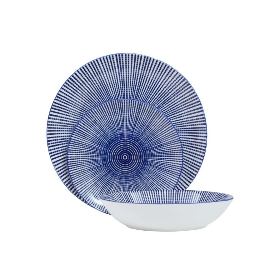 Kitchen and Dining Premier Dinner Sets | Maya 12 Piece Blue And White Dinner Set