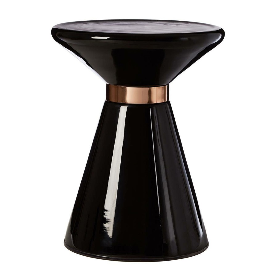 FURNITURE Fifty Five South Side Tables | Martini Black Glass Side Table