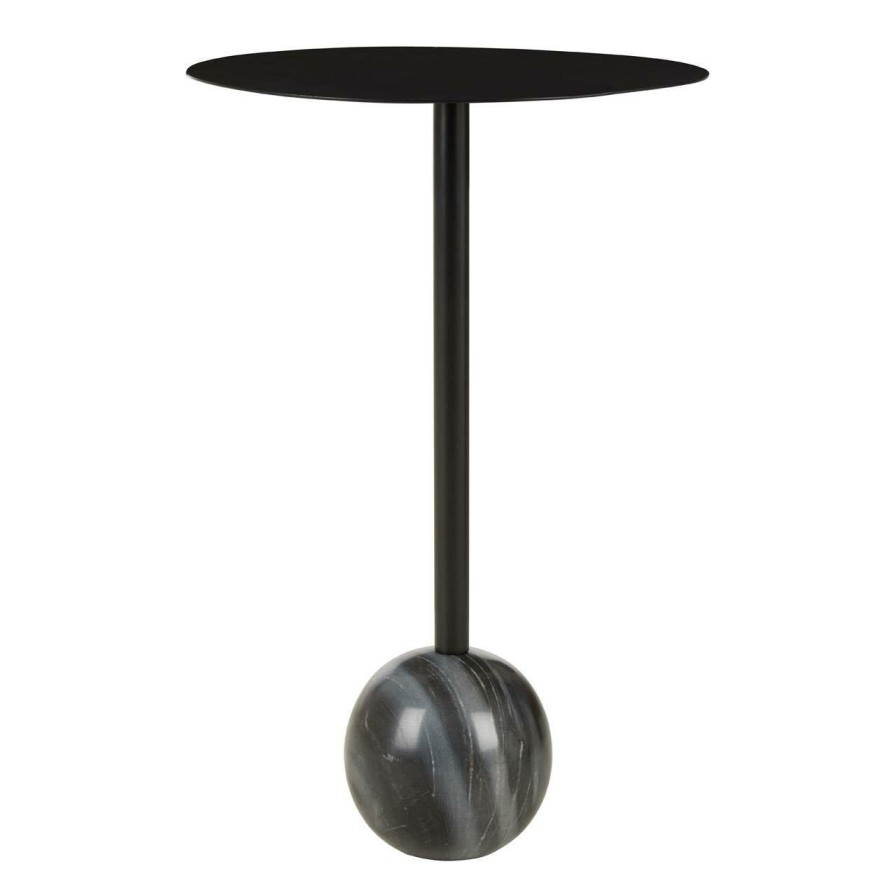 FURNITURE Fifty Five South Side Tables | Rabia Black Ball Base Side Table