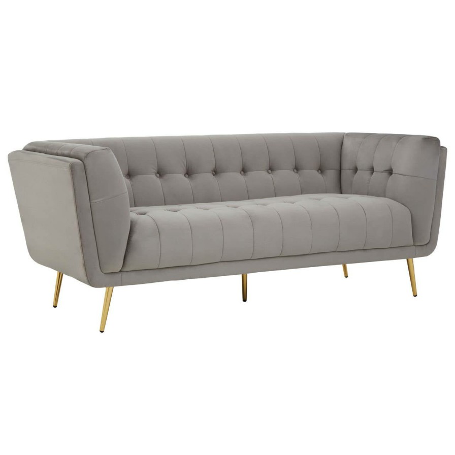 FURNITURE Premier Sofas | Harita Grey Velvet Sofa