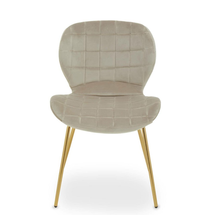 FURNITURE Premier Seating | Warton Mink Velvet Dining Chair