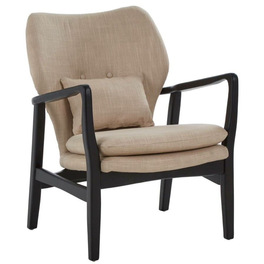 FURNITURE Premier Seating | Stockholm Beige Chair With Black Wooden Frame