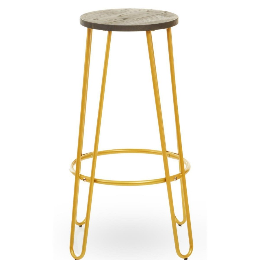 FURNITURE Premier Bar Seating | District Gold Finish Metal Frame Bar Stool