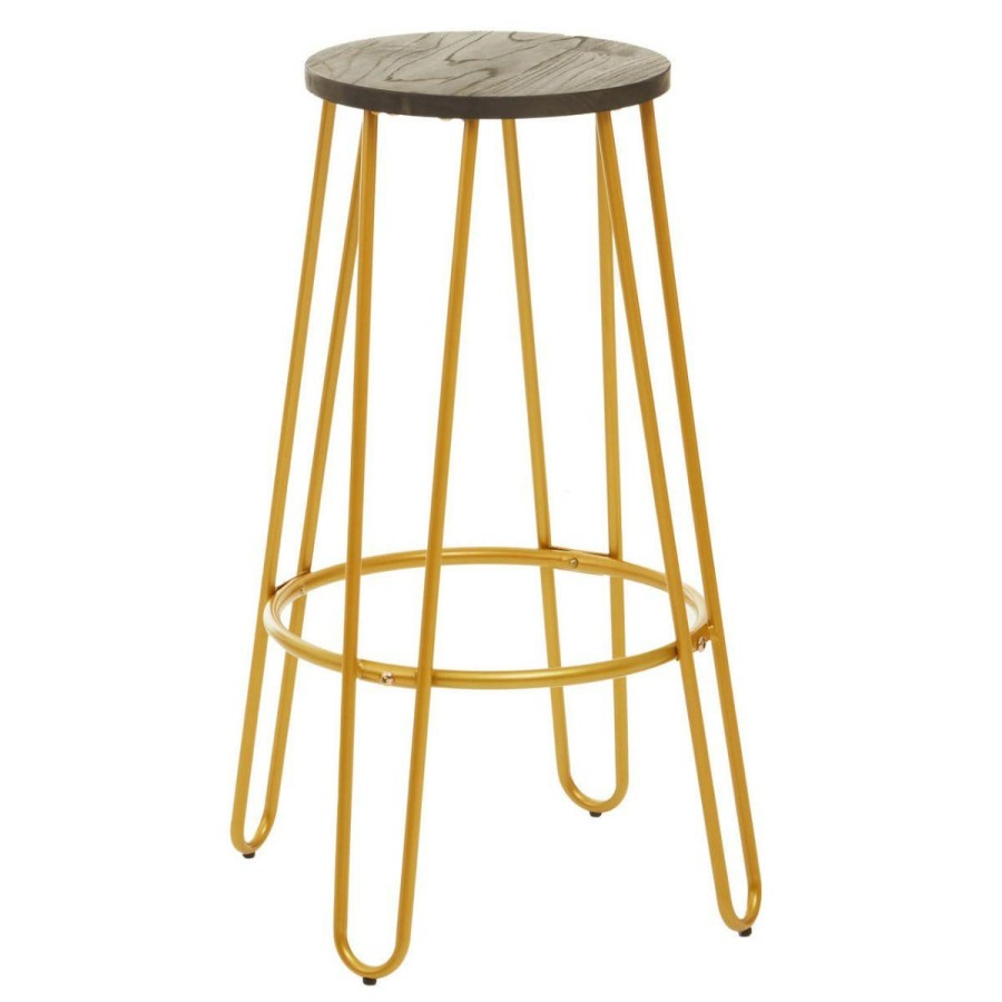 FURNITURE Premier Bar Seating | District Gold Finish Metal Frame Bar Stool