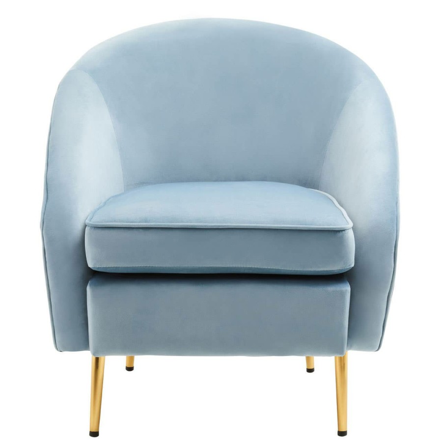 FURNITURE Fifty Five South Armchairs | Yasmeen Aqua Blue Velvet Armchair