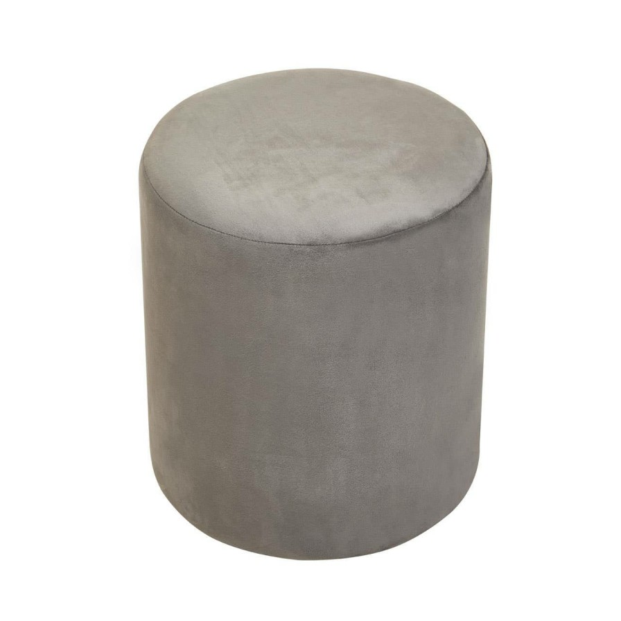 FURNITURE Premier Stools | Haley Grey Round Stool