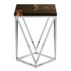 FURNITURE Fifty Five South Side Tables | Relic Dark Petrified Wood Top Side Table