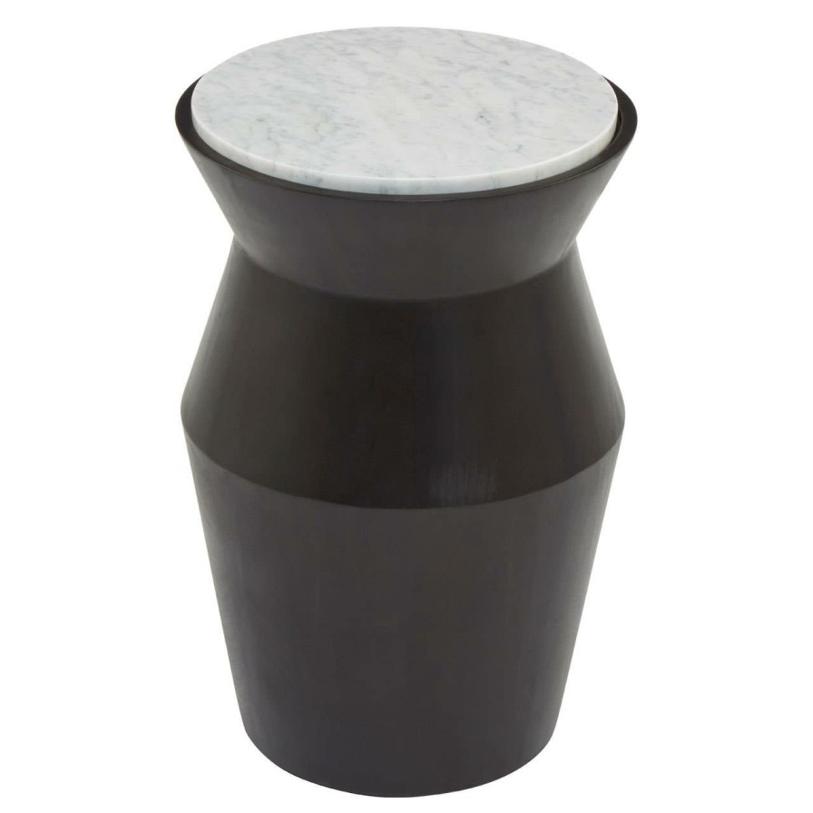 FURNITURE Fifty Five South Side Tables | Lino Large Black Drum Side Table