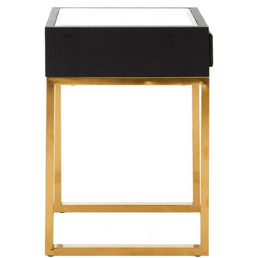 FURNITURE Fifty Five South Side Tables | Cardoba Black Shagreen Side Table